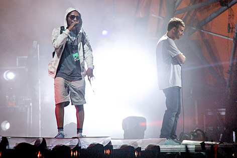 Rapper Del the Funky Homosapien auf der Roskilde-Bühne