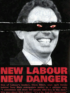© AP Plakat zeigt Tony Blair als Dämon