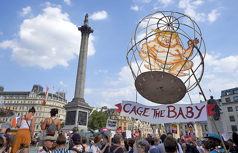 © APA/AFP/Niklas Hallen Szenen von Donald Trumps Besuch in Großbritannien