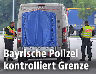 Grenzkontrolle bayrischer Polizisten