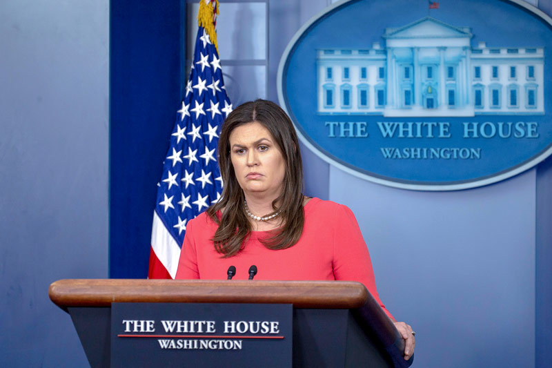 Die Sprecherin des Weißen Hauses, Sarah Huckabee Sanders
