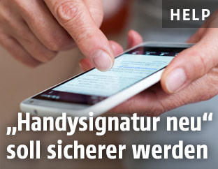Hand h&auml;lt Mobiltelefon