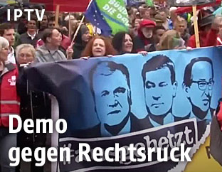 Demonstration gegen die Politik der CSU in München