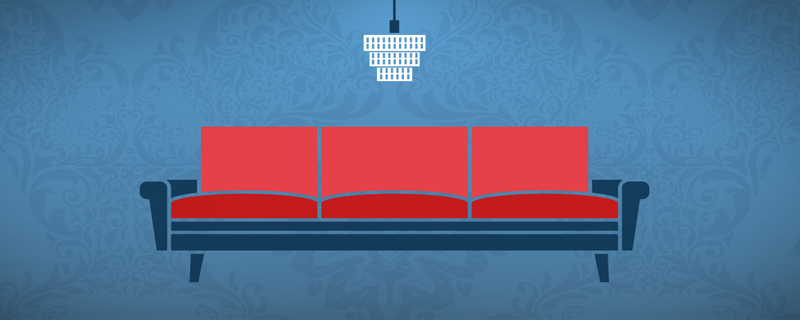 Bild von einer Couch in Rot stilisiert