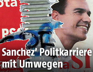 Abgerissenes Wahlplakat von Pedro Panchez