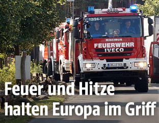 Einsatzkräfte bei Waldbrand in Deutschland