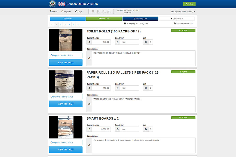 © Screenshot online-auction.state.gov Screenshot der Seite online-auction.state.gov