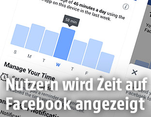 Screenshot zeigt Zeitmessung auf Facebook