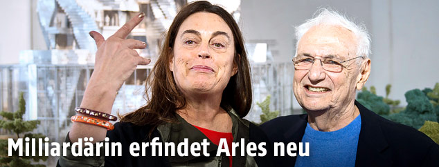 Kunstsammlerin Maja Hoffmann und Architekt Frank Gehry