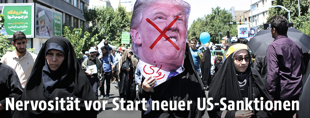 Demonstration in Teheran gegen die US-Sanktionen