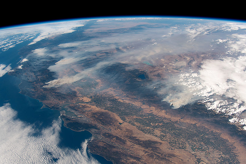 © AFP/EUROPEAN SPACE AGENCY/Alexander Gerst Waldbrände aus dem Weltall
