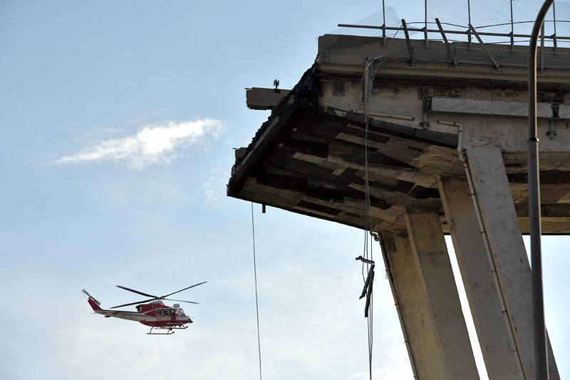© APA/AFP/Piero Cruciatti Zerstörte Brücke in Genua