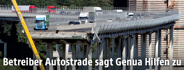 Zerstörte Brücke in Genua