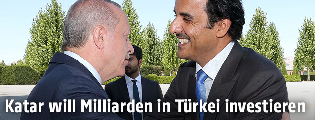 Recep Tayyip Erdogan und Sheikh Tamim bin Hamad Al-Thani