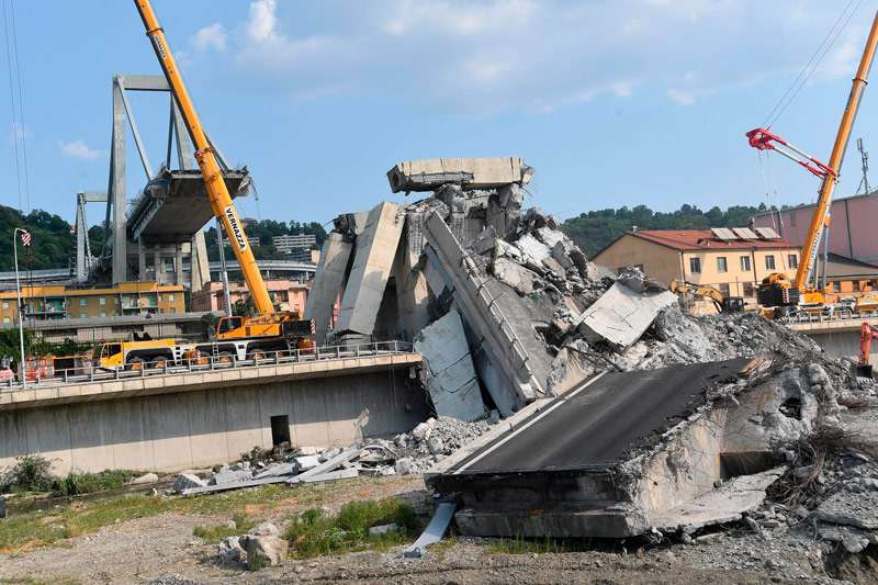 © AP/ANSA/Luca Zennaro Zerstörte Morandi Brücke