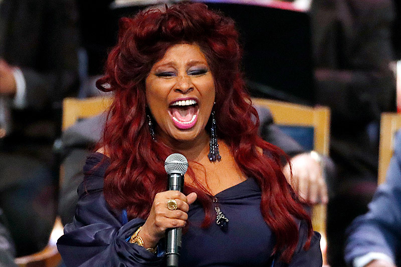 © AP/Paul Sancya Chaka Khan singt bei der Abschiedsfeier für Aretha Franklin