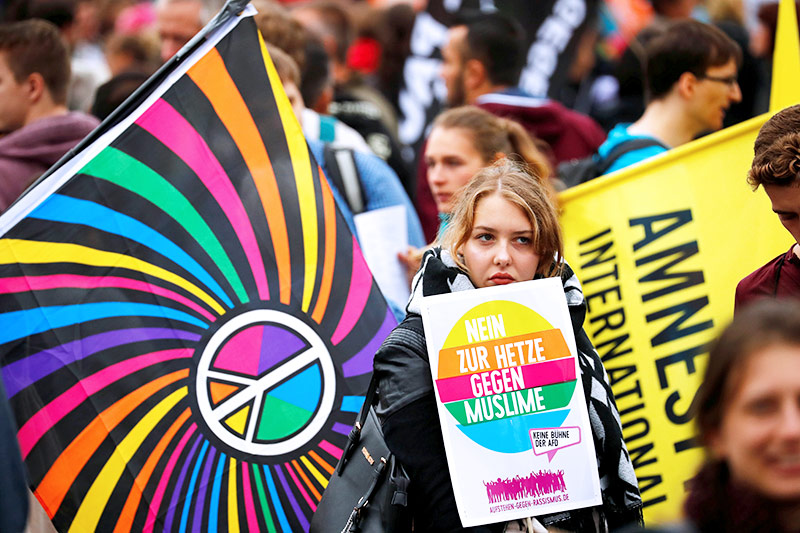 Demonstranten in Chemnitz